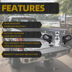 60692 Gooseneck Ball Safety Chain Kit Gooseneck Hitch Kit 30000lbs 2-5/16-Inch Compatible with F250 F350 F450 Sierra Silverado 2500 3500 HD with Carrying Case