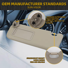 Left Driver Side Sun Visor Compatible with Toyota Corolla 2009 2010 2011 2012 2013 Sunvisor Leather