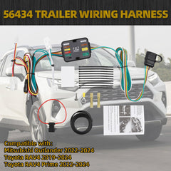 56434 Trailer Wiring Harness Compatible with Mitsubishi Outlander 2022-2025 Toyota RAV4 2019-2025 Prime 2021-2024 4-Pin Connector Towing Wiring Kit