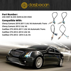Oxygen Sensor 234-4441 234-4244 234-4565 4PCS Compatible with 2010 2011 2012 2013 2014 Chevy Camaro 3.6L V6 Auto Trans, Cadillac CTS 3.0L, Upstream & Downstream