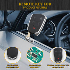 Smart Key Fob Replacement Compatible with 2017 2018 2019 Cadillac XT5 XT4 Car Remote Control Keyless Entry 433MHZ FCC ID# HYQ2EB PN:13598516 13510245 5 Buttons with Coin Battery