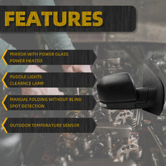 Side Right Mirror Compatible with Ford F-150 2015 2016 2017 2018 Right Side FL3Z17683DC FO1320524 9 Pins Power Heated LED Turn Signal