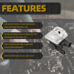 Secondary Air Injection Check Valve Right Compatible with 2011-2015 Buick LaCrosse/Regal, Chevy Malibu/Equinox/Impala, GMC Terrain 2.4L Replace 12639108 101392-5170