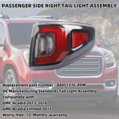 Right Tail Light Assembly Compatible with GMC Acadia Denali SLE SLT 2013-2016 / Acadia Limited Base 2017 Passenger Side Taillight Replace# 84051376-PFM