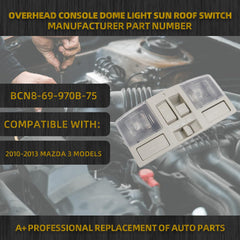 Overhead Console with Sunroof Switch & Map Reading Light Compatible with Mazda 3 2010-2013 2.0L 2.3L 2.5L Replaces# BCN8-69-970B-75