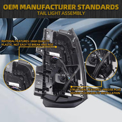 Left driver side Tail Light Assembly LED Compatible with 2015-2020 GMC Yukon and Yukon XL