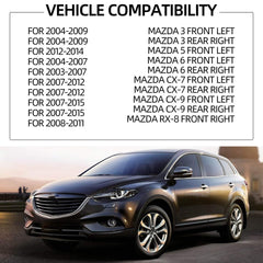 Front & Rear Right Window Lift Motor Compatible with Mazda 3 2004-2009 Mazda 6 2003-2008 Mazda CX7 2007-2012 Mazda CX9 2007-2015 Mazda RX8 2008-2011 G22C5858XF GJ6A5858XC D01G5858XB 742-802