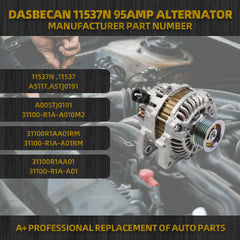 11537N Alternator Compatible with Honda Civic 2012-2015 1.8L HR-V 2016-2018 Acura ILX 2013-2015 2.0L 95Amp 12V Replaces# 31100-R1A-A01 A005TJ0191