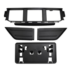 Front Bumper Grille Corner Panel Cover Front License Plate Bracket Compatible with Ford F150 2021 2022 2023 Replace ML3Z17B968BB ML3Z17B968BA ML3Z-17E810-AA ML3Z-17E811-A ML3Z-17A385-BB