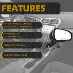 Right Passenger Side Mirror AssemblyCompatible with Ford Fusion 2016-2022 Rear view Mirror | Electric Adjustment | Black | Replace# FS7Z-17682-B,3Pins