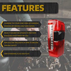 Tail Light Assembly Halogen Compatible With 2023-2025 Ford F250 F350 Super Duty (W/Blind Spot) Taillight Rear Lamp Right Passenger Side Replace PC3Z13404B