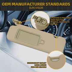 Left Driver Side Sun Visor Compatible with Hyundai Elantra AD(Sixth Gen) 2017 2018 2019 2020 Replace 85210-F0100TTX Beige Without Light