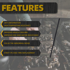 Liftgate Rear Tailgate Door Window Moulding Sweep Weather Stripping Window Seal Compatible with 2003-2009 4Runner Replace#68290-35031