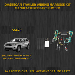 56426 Trailer Wiring Harness Vehicle-Side Custom 4-Pin Compatible with Jeep Grand Cherokee 2014-2021