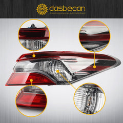 Passenger Side Tail Light Compatible with 2021-2023 Toyota Camry Outer Rear Right Lamp With Wiring Harness Replaces# 81550-06A20 TO2805159 (Halogen Type)