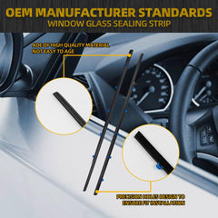 2Pcs Weatherstrip Window Seal Car Window Moulding Trim Compatible with 2012-2015 Honda Civic Coupe 2D Replace 72410-TS8-A01 72450-TS8-A01