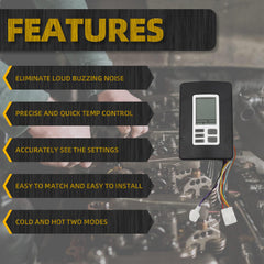 9330A3341 Digital Thermostat 12V Compatible with Coleman Mach 9- Series RV Digital Thermostat, Black Wall Mount Hot/Cool Temperature Control Replace# 9330-3341(8+2Pins)