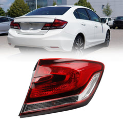 Right Passenger Side Tail Light Assembly with Bulb Compatible with 2013 2014 2015 Honda Civic 4-Door Sedan Brake Rear Lamp Replaces# HO2805102 33500-TR0-A51