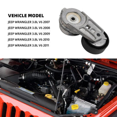 39269 Serpentine Belt Drive Tensioner Pulley Component Kit Compatible with Jeep Wrangler 2007-2011, Replace# 89607 38018 6PK2285