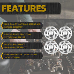 Hubcaps Compatible with Ford E150 E250 E350 Econoline Van 1998-2023 16 inch Wheel Cover Replaces# F8UZ-1130-AA F7UZ-1130-AA F8UA-1130-AA F7UA-1130-AA
