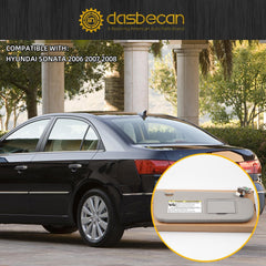 Grey Right Passenger Side Sun Visor Compatible with Hyundai Sonata 2005 2006 2007 2008 Replaces# 852013K010QD 85202-0A750-QSQQH