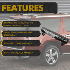 LED 3rd High Mount Brake Light Black Carge Light Compatible with 2000-2006 Chevrolet Suburban 1500/2500 Tahoe GMC Yukon 1500/2500 Replaces# 15170955 923-203 GM2890107