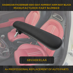 Front Passenger Side Seat Armrest Compatible with Fiat 500 2016 2017 2018 2019 Black Right Adjustable Arm Rest Replace# 6BU68JXWAA
