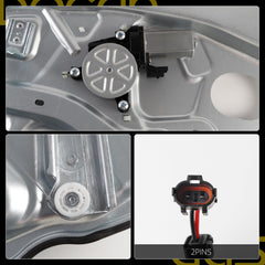 Front Left Window Regulator Compatible with Hyundai Elantra 09-12 Only Fit for Hatchback (built in USA) Front Driver With Motor #748-348, 824502L000 2PINS