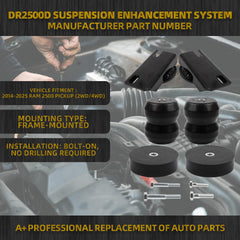 Rear Rubber Helper Suspension Spring Kit Compatible with 2014-2023 Dodge Ram 2500 2WD & 4WD, Heavy-Duty Air Spring Replacement for OEM DR2500D