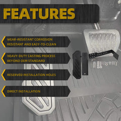 Dead Pedal Foot Rest Pad Left Side Kick Panel Anti-Slip Thickened Compatible with 2007-2023 Jeep Wrangler JK JL JLU 4xe Gladiator JT Adjustable No Drilling