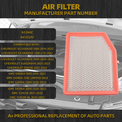 A3244C 84121219 Engine Air Filter Compatible with Chevrolet Silverado 1500 2500 3500 Suburban Tahoe/GMC Sierra Yukon XL 1500 2500 3500 2019-2022/ Cadillac Escalade ESV 2021-2022