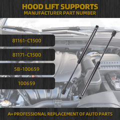 Front Hood Struts Lift Gas Spring Compatible with Hyundai Sonata 2018-2019 Replaces# 81161-C1500 81171-C1500