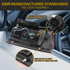 Tail Light Assembly LED Compatible with 2011-2016 Chrysler Town & Country Rear Lamp Taillight Right Passenger Side 5182530AD CH2801198