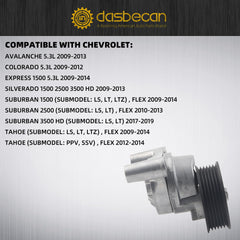 39083 Drive Belt Tensioner Kit Compatible with Chevy Tahoe 2009-2014, Chevy Silverado 2009-2013, Chevy Avalanche 2009-2013, Cadillac Escalade 2009-2014 Replaces# 12609719 19193110