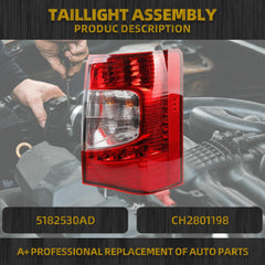 Tail Light Assembly LED Compatible with 2011-2016 Chrysler Town & Country Rear Lamp Taillight Right Passenger Side 5182530AD CH2801198