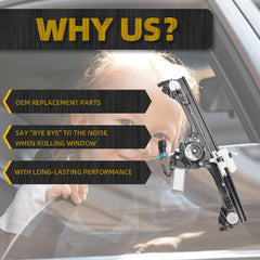 Front Right Passenger Side Window Regulator Assembly w/Motor Compatible with Fiat 500 2012-2019 1.4L Replaces 751-649 68070266AC 68070266AD 68070266AE