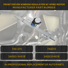 Front Driver Side Power Window Regulator with Motor Assembly Comptible with Nissan Rogue 2014-2020 Sport Utility Replace #748-015(6Pins)
