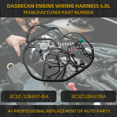 Engine Wiring Harness Compatible with Ford F250 F350 F450 F550 2003-2004 Super Duty Diesel 6.0L Standalone Wire Harness Replace# 3C3Z-12B637-BA, Build Date of 1/30/03 Thru 9/29/03 Only