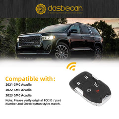 Key Fob Replacement Compatible with GMC Acadia 2021 2022 2023 Keyless Entry Remote Control Replaces 13522895 HYQ1ES 5 Buttons