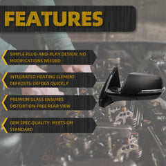 Side Rear View Mirror Compatible with 2020-2021 Chevy/Chevrolet Traverse Power Heated Turn Signal With Panoramic Camera Mirror Replace Driver Left Side #85535692 (8pin)