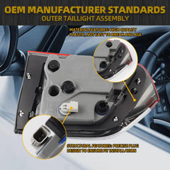 Right Passenger Side Inner Tail Light Assembly Compatible with 2014-2021 Jeep Grand Cherokee Laredo/Limited/Overland/Summit Replaces 68110046AB CH2803105 Taillight Halogen Type