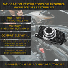 4Pin Navigation System Controller Switch Compatible with 2010-2012 BMW 3' F30 F31 F34 GT 1' F20 5' F10 F11 X3 F25 OE# 9253944 9267955 61319253944 65829253944