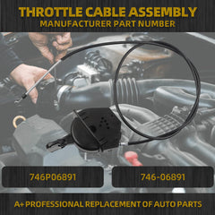 51inch Throttle Cable Compatible with CUB Cadet ZT1-42 KH FAB, ZTS1-42 KH FAB, ZT1-46 KH FAB, ZTS1-46 KH FAB, ZT1-50 KH FAB, ZT1-54 KH FAB Lawn Mower Replace# 746P06891 746-06891