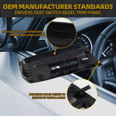 Left Driver Side Seat Switch Cover Bezel Trim Panel Housing Compatible with 2007-2014 Ford Expedition Replaces 7L1Z-14A707-CC 7L1Z14A707CC (Black)