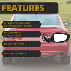 Right Passenger Side Mirror Assembly Red Compatible with Honda Accord LX Sport 1.5T 2018-2022 Power | Non-Heated | Paint to Match Repalce# 76208-TVA-A02,HO1321328 Radiant Red Metallic