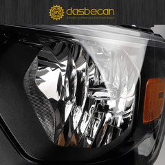 Halogen Headlights Compatible With Dodge Ram 1500 2019-2022 Black Frame Headlamp assembly Left Driver Side Replaces#68316087AD 68316087AH