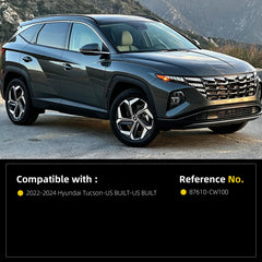 Right Side Mirror Compatible with 2022-2024 Hyundai Tucson 7pin | Power Glass Heated Blind Spot Manual Folding Right Door Rear View Black Replace# 87610-CW100 87620CW070, HY1321336
