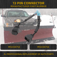 MSC04753 Snow Plow Wiring Harness Repair Kit, 13 Pin Harness Connector Compatible with Boss Snowplow Blade, Replace# MSC04754
