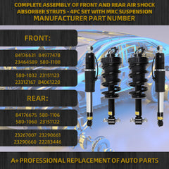 4PCS Front & Rear Shocks Struts Assembly Magnetic Ride Control Suspension Compatible with 2015-2020 Cadillac Escalade Suburban Tahoe GMC Yukon XL Sierra 1500 Replace# 84176631 84176675