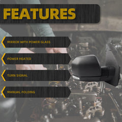 8 Pins Right Side Mirror Assemble Compatible with Ford F150 2015 2016 2017 2018 Side View Mirror with Temperature Sensor Power Adjustable Heated Glass and Turn Signal